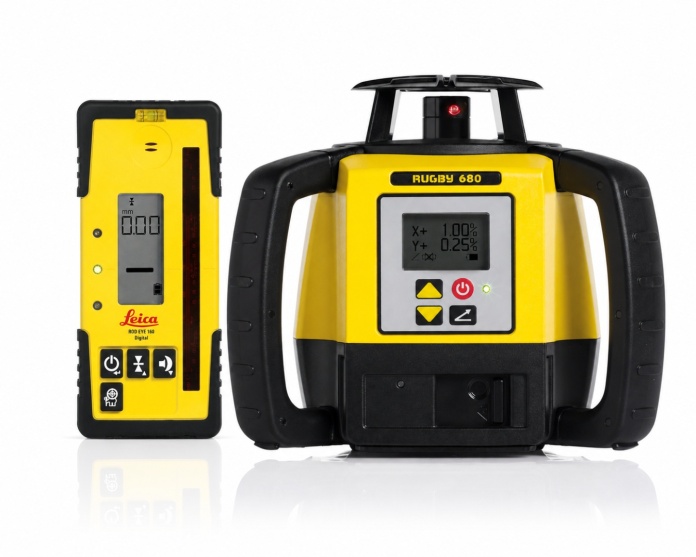 Laser Obrotowy Leica Rugby 680 z odbiornikiem RE160 digital